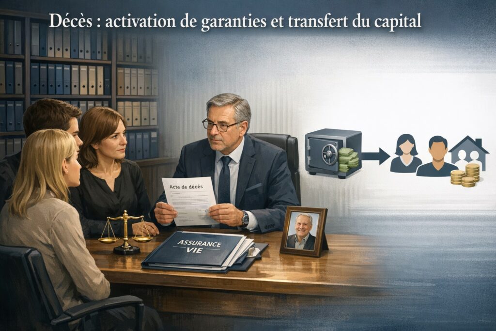 Décès activation de garanties et transfert du capital