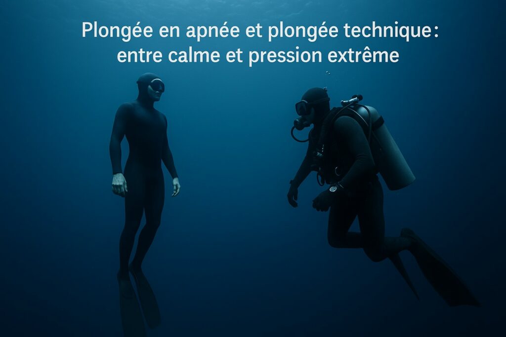 Plongée en apnée et plongée technique entre calme et pression extrême