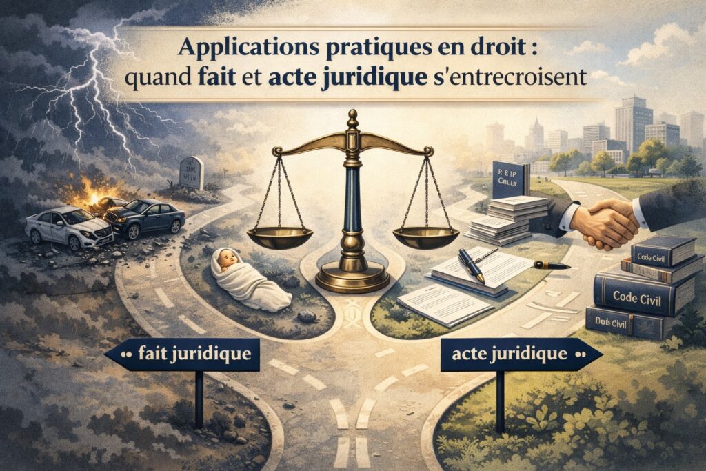 Applications pratiques en droit quand fait et acte juridique s'entrecroisent