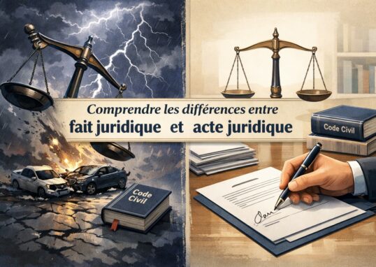Comprendre les différences entre fait juridique et acte juridique