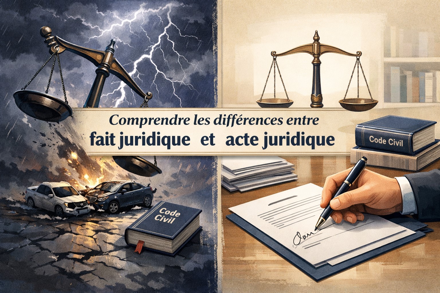 Comprendre les différences entre fait juridique et acte juridique