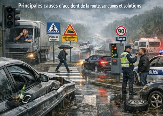 Principales causes d'accident de la route, sanctions et solutions